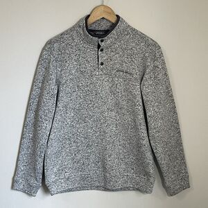 Mens Eddie Bauer Radiator Fleece 1/4 Snap-Front Pullover Jacket Medium CHARCOAL
